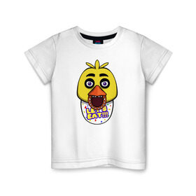 Детская футболка хлопок с принтом Chica FNAF в Кировске, 100% хлопок | круглый вырез горловины, полуприлегающий силуэт, длина до линии бедер | 5 ночей с фредди | chica | fnaf | фнаф