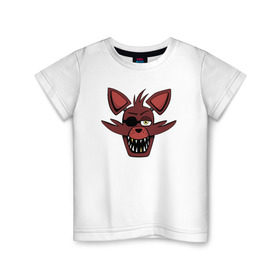 Детская футболка хлопок с принтом Foxy FNAF в Кировске, 100% хлопок | круглый вырез горловины, полуприлегающий силуэт, длина до линии бедер | 5 ночей с фредди | fnaf | foxy | фнаф