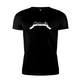 Мужская футболка премиум с принтом Логотип Metallica (old) в Кировске, 92% хлопок, 8% лайкра | приталенный силуэт, круглый вырез ворота, длина до линии бедра, короткий рукав | Тематика изображения на принте: металлика