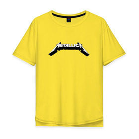 Мужская футболка хлопок Oversize с принтом Логотип Metallica (old logo) в Кировске, 100% хлопок | свободный крой, круглый ворот, “спинка” длиннее передней части | 