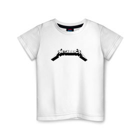 Детская футболка хлопок с принтом Логотип Metallica (old logo) в Кировске, 100% хлопок | круглый вырез горловины, полуприлегающий силуэт, длина до линии бедер | 