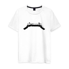 Мужская футболка хлопок с принтом Логотип Metallica (old logo) в Кировске, 100% хлопок | прямой крой, круглый вырез горловины, длина до линии бедер, слегка спущенное плечо. | Тематика изображения на принте: 