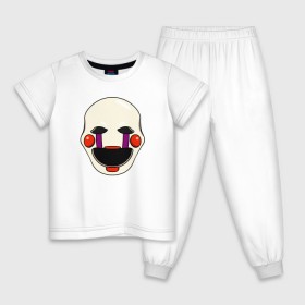 Детская пижама хлопок с принтом Puppet FNAF Марионетка в Кировске, 100% хлопок |  брюки и футболка прямого кроя, без карманов, на брюках мягкая резинка на поясе и по низу штанин
 | Тематика изображения на принте: fnaf | puppet | фнаф
