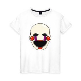 Женская футболка хлопок с принтом Puppet FNAF Марионетка в Кировске, 100% хлопок | прямой крой, круглый вырез горловины, длина до линии бедер, слегка спущенное плечо | fnaf | puppet | фнаф