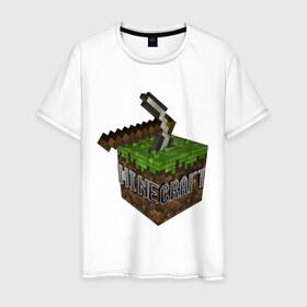 Мужская футболка хлопок с принтом Minecraft в Кировске, 100% хлопок | прямой крой, круглый вырез горловины, длина до линии бедер, слегка спущенное плечо. | boom | media | minecraft | игры | компьютерные игры | майнкрафт