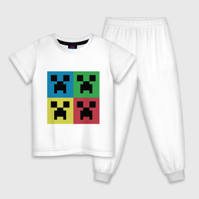 Детская пижама хлопок с принтом Minecraft в Кировске, 100% хлопок |  брюки и футболка прямого кроя, без карманов, на брюках мягкая резинка на поясе и по низу штанин
 | boom | media | minecraft | игры | компьютерные игры | майнкрафт