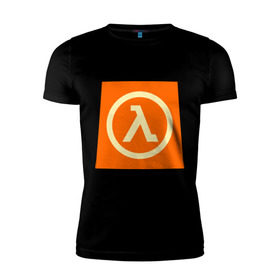 Мужская футболка премиум с принтом Half-Life в Кировске, 92% хлопок, 8% лайкра | приталенный силуэт, круглый вырез ворота, длина до линии бедра, короткий рукав | Тематика изображения на принте: half life | игра | халф лайф