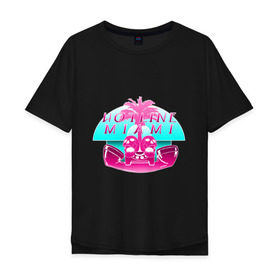 Мужская футболка хлопок Oversize с принтом Hotline Miami logo в Кировске, 100% хлопок | свободный крой, круглый ворот, “спинка” длиннее передней части | hotline miami