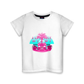 Детская футболка хлопок с принтом Hotline Miami logo в Кировске, 100% хлопок | круглый вырез горловины, полуприлегающий силуэт, длина до линии бедер | hotline miami
