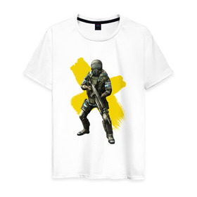 Мужская футболка хлопок с принтом STALKER в Кировске, 100% хлопок | прямой крой, круглый вырез горловины, длина до линии бедер, слегка спущенное плечо. | shooter | stalker | радиация | шутер