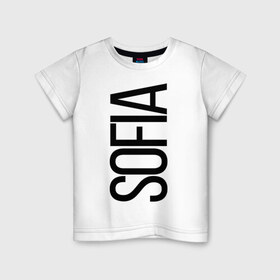 Детская футболка хлопок с принтом София в Кировске, 100% хлопок | круглый вырез горловины, полуприлегающий силуэт, длина до линии бедер | bigname | sofia | софия