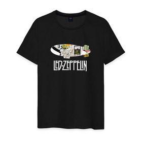 Мужская футболка хлопок с принтом Led Zeppelin в Кировске, 100% хлопок | прямой крой, круглый вырез горловины, длина до линии бедер, слегка спущенное плечо. | led zeppelin