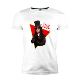 Мужская футболка премиум с принтом Alice Cooper в Кировске, 92% хлопок, 8% лайкра | приталенный силуэт, круглый вырез ворота, длина до линии бедра, короткий рукав | alice cooper | metal | rock | метал | рок | рок музыка | элис купер