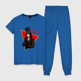 Женская пижама хлопок с принтом Alice Cooper в Кировске, 100% хлопок | брюки и футболка прямого кроя, без карманов, на брюках мягкая резинка на поясе и по низу штанин | alice cooper | metal | rock | метал | рок | рок музыка | элис купер
