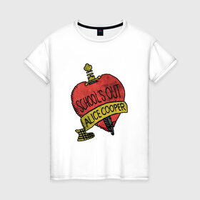 Женская футболка хлопок с принтом Alice Cooper в Кировске, 100% хлопок | прямой крой, круглый вырез горловины, длина до линии бедер, слегка спущенное плечо | alice cooper | metal | rock | метал | рок | рок музыка | элис купер