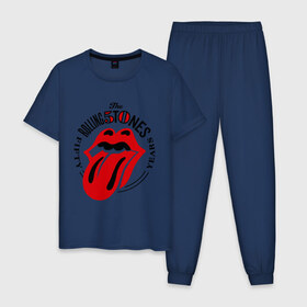Мужская пижама хлопок с принтом Rolling Stones в Кировске, 100% хлопок | брюки и футболка прямого кроя, без карманов, на брюках мягкая резинка на поясе и по низу штанин
 | rolling stones