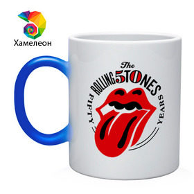 Кружка хамелеон с принтом Rolling Stones в Кировске, керамика | меняет цвет при нагревании, емкость 330 мл | Тематика изображения на принте: rolling stones