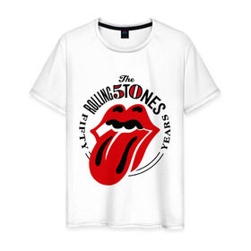 Мужская футболка хлопок с принтом Rolling Stones в Кировске, 100% хлопок | прямой крой, круглый вырез горловины, длина до линии бедер, слегка спущенное плечо. | rolling stones