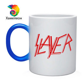 Кружка хамелеон с принтом Slayer logo в Кировске, керамика | меняет цвет при нагревании, емкость 330 мл | alternative rock | pank | punk | rock | slayer | альтернативный рок | метал | панк | рок | слаер | тяжелая музыка | хард рок | хеви метал