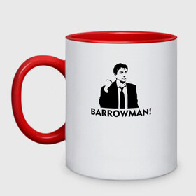 Кружка двухцветная с принтом Doctor who: Barrowman! в Кировске, керамика | объем — 330 мл, диаметр — 80 мм. Цветная ручка и кайма сверху, в некоторых цветах — вся внутренняя часть | doctor who: barrowman доктор кто десятый тен