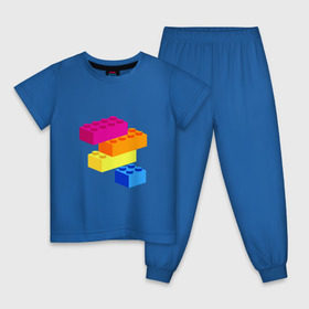 Детская пижама хлопок с принтом Lego в Кировске, 100% хлопок |  брюки и футболка прямого кроя, без карманов, на брюках мягкая резинка на поясе и по низу штанин
 | Тематика изображения на принте: кубики | лего