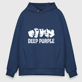 Мужское худи Oversize хлопок с принтом Deep Purple в Кировске, френч-терри — 70% хлопок, 30% полиэстер. Мягкий теплый начес внутри —100% хлопок | боковые карманы, эластичные манжеты и нижняя кромка, капюшон на магнитной кнопке | deep | deep purple | metal | purple | rock | trash metal | дип перпл | метал | металл | рок