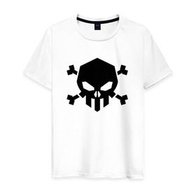 Мужская футболка хлопок с принтом Весёлый роджер в Кировске, 100% хлопок | прямой крой, круглый вырез горловины, длина до линии бедер, слегка спущенное плечо. | скелет
