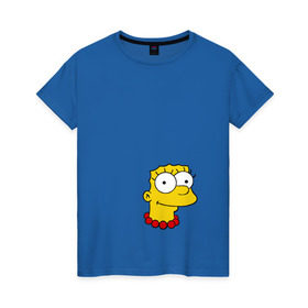 Женская футболка хлопок с принтом Marge Simpson в Кировске, 100% хлопок | прямой крой, круглый вырез горловины, длина до линии бедер, слегка спущенное плечо | 