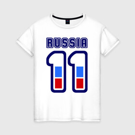 Женская футболка хлопок с принтом Russia - 11 (Республика Коми) в Кировске, 100% хлопок | прямой крой, круглый вырез горловины, длина до линии бедер, слегка спущенное плечо | 