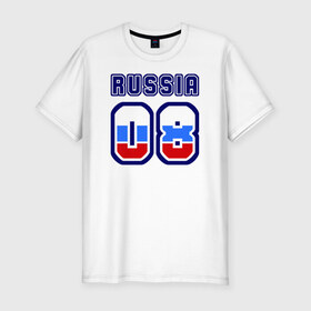 Мужская футболка премиум с принтом Russia - 08 (Респ. Калмыкия) в Кировске, 92% хлопок, 8% лайкра | приталенный силуэт, круглый вырез ворота, длина до линии бедра, короткий рукав | 