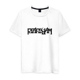 Мужская футболка хлопок с принтом Pearl Jam в Кировске, 100% хлопок | прямой крой, круглый вырез горловины, длина до линии бедер, слегка спущенное плечо. | grunge | pearl jampearl jam | rock | грандж | рок
