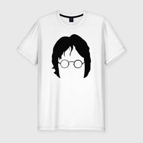 Мужская футболка премиум с принтом John Lennon в Кировске, 92% хлопок, 8% лайкра | приталенный силуэт, круглый вырез ворота, длина до линии бедра, короткий рукав | 