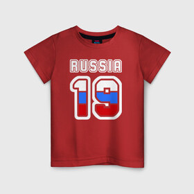 Детская футболка хлопок с принтом Russia - 19 (Респ. Хакасия) в Кировске, 100% хлопок | круглый вырез горловины, полуприлегающий силуэт, длина до линии бедер | 