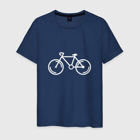 Мужская футболка хлопок с принтом Велосипедист в Кировске, 100% хлопок | прямой крой, круглый вырез горловины, длина до линии бедер, слегка спущенное плечо. | велосипед | лето