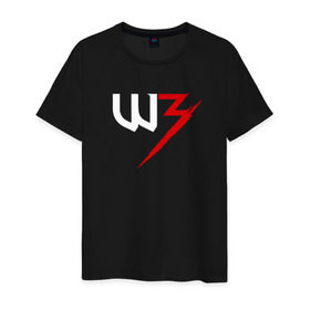 Мужская футболка хлопок с принтом Witcher 3 в Кировске, 100% хлопок | прямой крой, круглый вырез горловины, длина до линии бедер, слегка спущенное плечо. | witcher 3 ведьмак
