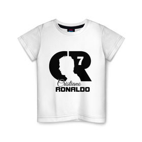 Детская футболка хлопок с принтом Ronaldo в Кировске, 100% хлопок | круглый вырез горловины, полуприлегающий силуэт, длина до линии бедер | cristiano | real madrid | ronaldo | кристиано роналдо | криштиану | криштиану роналду | реал мадрид | роналду | рональдо | спорт | футбол