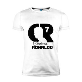 Мужская футболка премиум с принтом Ronaldo в Кировске, 92% хлопок, 8% лайкра | приталенный силуэт, круглый вырез ворота, длина до линии бедра, короткий рукав | cristiano | real madrid | ronaldo | кристиано роналдо | криштиану | криштиану роналду | реал мадрид | роналду | рональдо | спорт | футбол