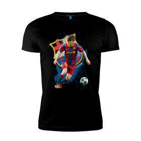 Мужская футболка премиум с принтом Messi в Кировске, 92% хлопок, 8% лайкра | приталенный силуэт, круглый вырез ворота, длина до линии бедра, короткий рукав | месси