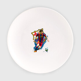 Тарелка с принтом Messi в Кировске, фарфор | диаметр - 210 мм
диаметр для нанесения принта - 120 мм | Тематика изображения на принте: месси