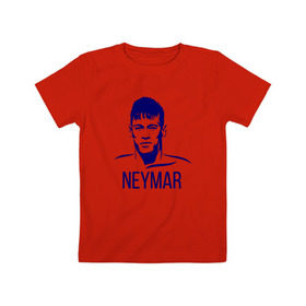 Детская футболка хлопок с принтом Neymar в Кировске, 100% хлопок | круглый вырез горловины, полуприлегающий силуэт, длина до линии бедер | Тематика изображения на принте: 