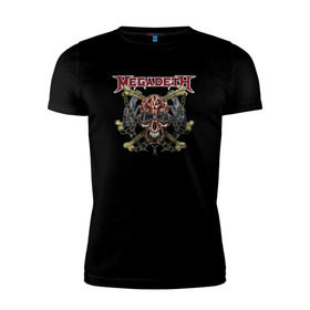 Мужская футболка премиум с принтом Megadeth в Кировске, 92% хлопок, 8% лайкра | приталенный силуэт, круглый вырез ворота, длина до линии бедра, короткий рукав | Тематика изображения на принте: 