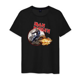 Мужская футболка хлопок с принтом Iron Maiden bike в Кировске, 100% хлопок | прямой крой, круглый вырез горловины, длина до линии бедер, слегка спущенное плечо. | скелет