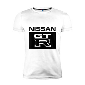 Мужская футболка премиум с принтом Nissan gtr в Кировске, 92% хлопок, 8% лайкра | приталенный силуэт, круглый вырез ворота, длина до линии бедра, короткий рукав | Тематика изображения на принте: gtr | nissan | авто | гтр | нисан