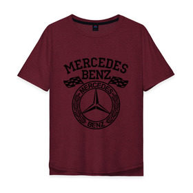 Мужская футболка хлопок Oversize с принтом Mercedes Benz в Кировске, 100% хлопок | свободный крой, круглый ворот, “спинка” длиннее передней части | benz | merсedes | авто | бенз | мерседес