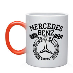 Кружка хамелеон с принтом Mercedes Benz в Кировске, керамика | меняет цвет при нагревании, емкость 330 мл | Тематика изображения на принте: benz | merсedes | авто | бенз | мерседес