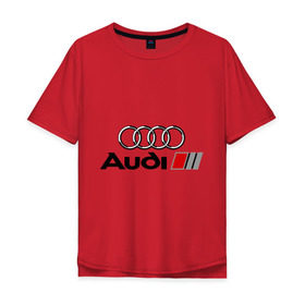 Мужская футболка хлопок Oversize с принтом Audi в Кировске, 100% хлопок | свободный крой, круглый ворот, “спинка” длиннее передней части | audi | авто | ауди | логотип
