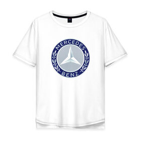Мужская футболка хлопок Oversize с принтом Mersedes benz в Кировске, 100% хлопок | свободный крой, круглый ворот, “спинка” длиннее передней части | benz | mersedes | авто | бенз | лого | мерседес