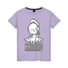 Женская футболка хлопок с принтом Armind в Кировске, 100% хлопок | прямой крой, круглый вырез горловины, длина до линии бедер, слегка спущенное плечо | armin van buuren | armind | asot | trance