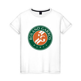 Женская футболка хлопок с принтом Roland Garros в Кировске, 100% хлопок | прямой крой, круглый вырез горловины, длина до линии бедер, слегка спущенное плечо | paristennis | roland garros