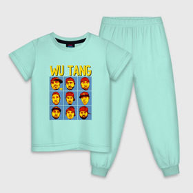 Детская пижама хлопок с принтом Wu tang clan в Кировске, 100% хлопок |  брюки и футболка прямого кроя, без карманов, на брюках мягкая резинка на поясе и по низу штанин
 | clan | hip hop | rza | wu tang | wutang | ву танг | вутанг | рэп